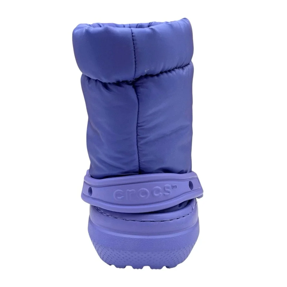 Crocs Classic Youth Girls Lined Neo Puff‎ Boots Size 2 Digital Violet Faux Fur